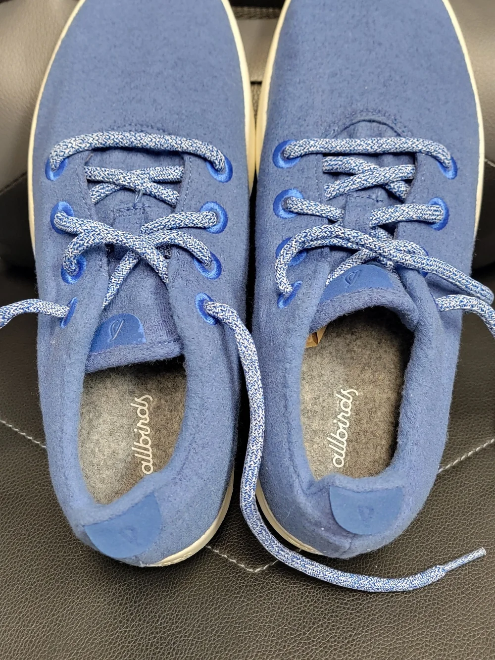 allbirds Men's Blue Knit Lace-Up Sneakers